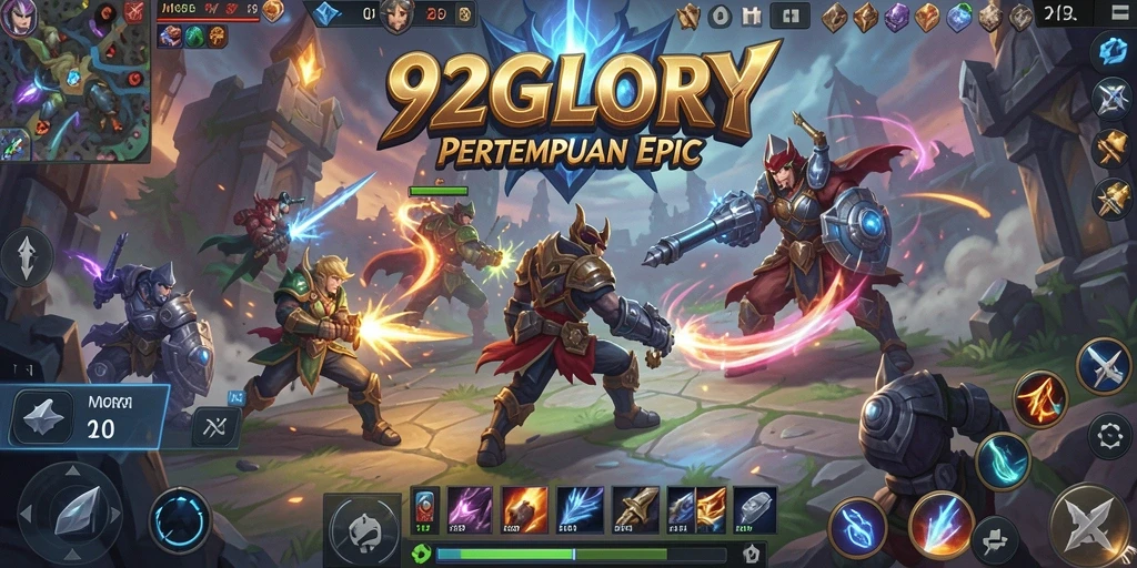 Tangkapan layar gameplay 92GLORY yang menampilkan aksi pertempuran seru.