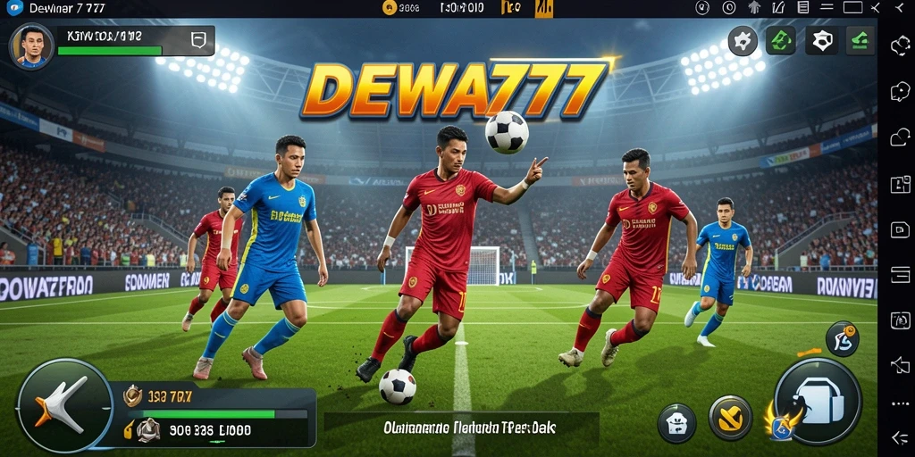Tampilan gameplay DEWA777 yang penuh aksi dalam suasana olahraga.