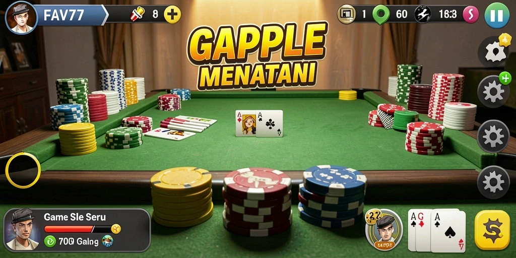 Tampilan gameplay Gaple yang seru dan interaktif di FAV77.