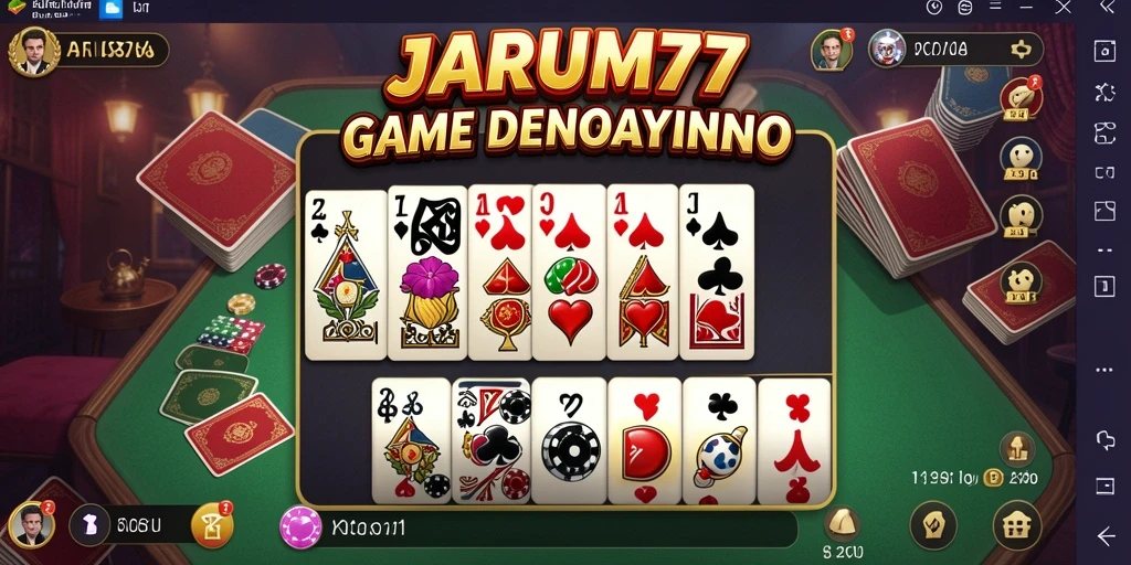 Tampilan gameplay menarik dari JARUM77 dengan suasana kompetisi domino.