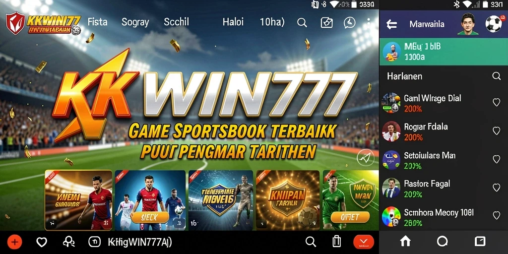Screenshot gameplay KKWIN777 dengan tampilan taruhan olahraga yang menarik.