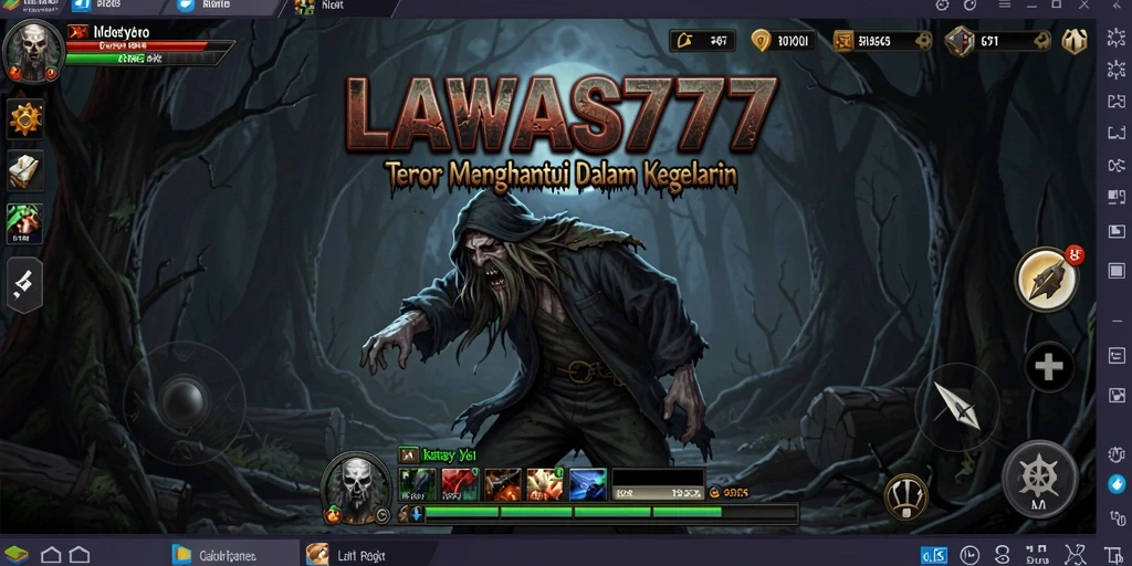 Tangkapan layar game LAWAS777 menampilkan suasana Horror yang mencekam.