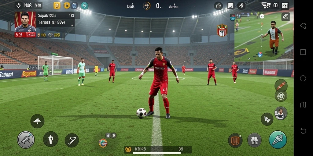 Gameplay N06 menampilkan aksi sepak bola yang mendebarkan dan realistis.