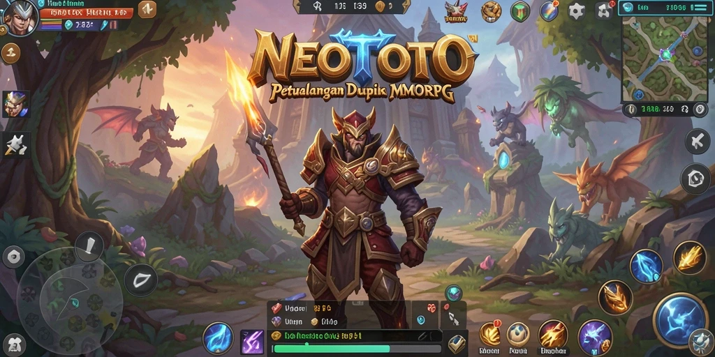 Tampilan gameplay NEOTOTO dengan aksi seru di dunia MMORPG.