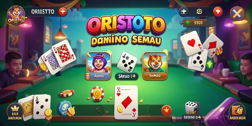 Screenshot gameplay ORISTOTO menampilkan momen seru saat bermain domino.