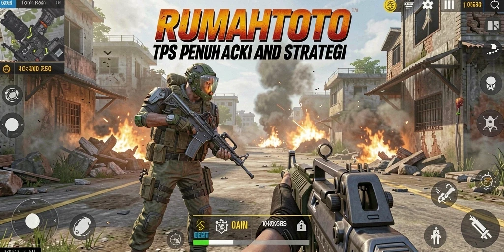 Gameplay seru RUMAHTOTO dengan aksi TPS yang mendebarkan.