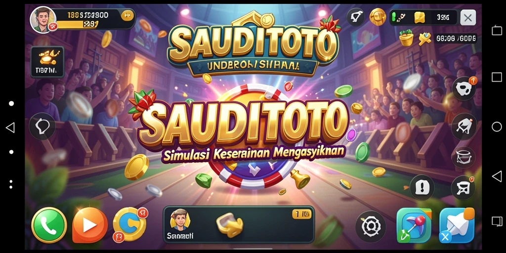 Screenshot SAUDITOTO menampilkan gameplay simulasi yang seru dan interaktif.