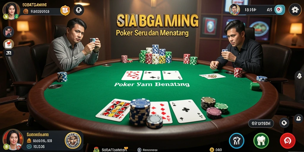 Tampilan gameplay menarik dalam permainan Poker SOBATGAMING.