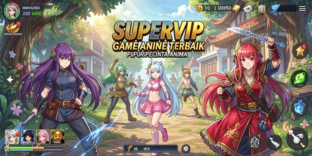 Tampilan gameplay anime SUPERVIP yang menakjubkan dan penuh aksi.