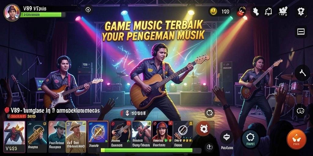 Tampilan screenshot game V89 menampilkan aksi gameplay musik yang seru.