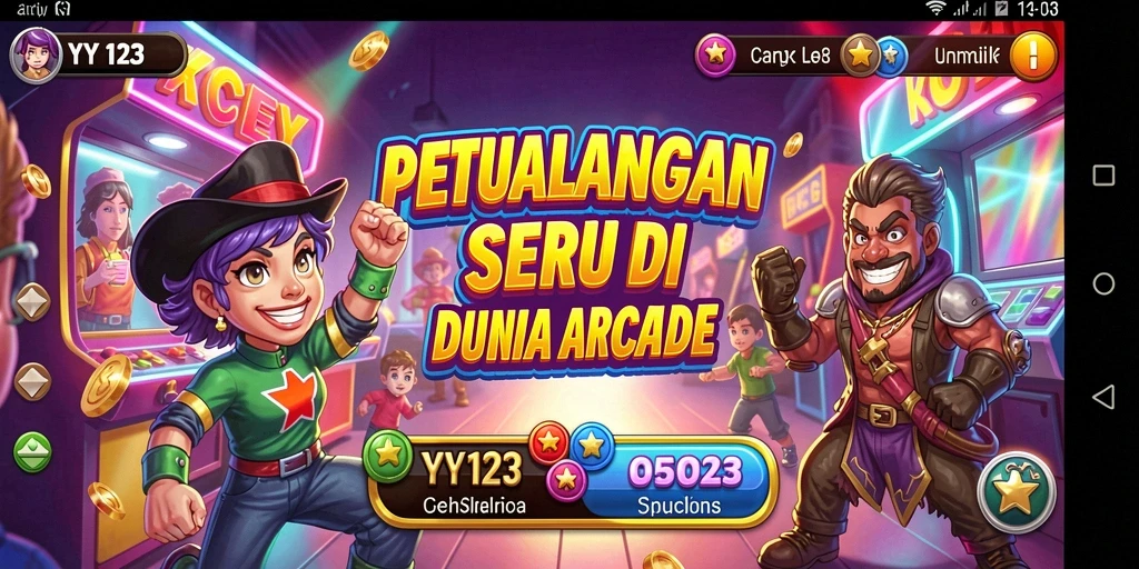 Tangkapan layar gameplay YY123 menunjukkan aksi seru dalam permainan Arcade.